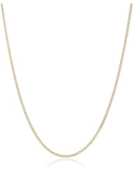 Italian 14k Yellow Gold 0.60mm Fine Curb Chain Necklace
