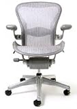 Aeron Work Stool - Highly Adjustable- Highly Adjustable Titanium Frame with Lumbar Pad - Zinc Classic (Medium) by Herman Miller
