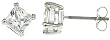 925 Sterling Silver Rhodium Finish Princess Stud Earrings