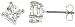 925 Sterling Silver Rhodium Finish Princess Stud Earrings