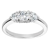 Platinum Round Three-Stone Diamond Ring (G-H / VS, 1 ct. tw.)