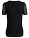 Timeson Tunic Top, Women Front Pleated Short Sleeve Lightweight Knitting Tunic Top Large Black