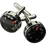 Rodium Plated Cufflinks w/ Thermometers, tarnish proof
