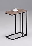 Reclaimed Wood Look Finish Chrome Snack Side End Table