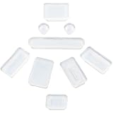 eForCity&reg; 9-pieces Anti-dust Silicone Plug Cup Compatible With Apple&reg;MacBook&reg; Pro, Clear