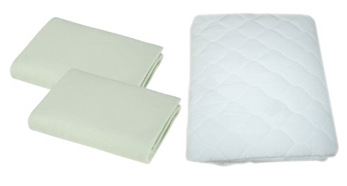 American Supreme Jersey Cradle Sheet 2 Pack with Waterproof Cradle Mattress Pad, Celery