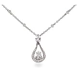 Eve's Addiction Shimmering Peardrop CZ Necklace with CZs by the Yard Chain