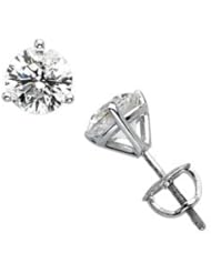 14K White Gold 1Cttw I1,Gh Diamond Earring