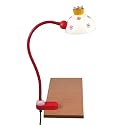 Niermann Standby 228 Klemmleuchte Lara, Flexrohr ca. 50 cm, Klemme aus Holz, Schirm aus bruchsicheren Polycarbonat, 1 x E14 - max. 40 Watt, inklusiv Leuchtmittel, Schukostecker, ca 150 cm Zuleitung mit Zwischenschalter, Made in Germany