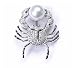 Diamond Crab Pin & South Sea Pearl 12.0mm 18K White Gold
