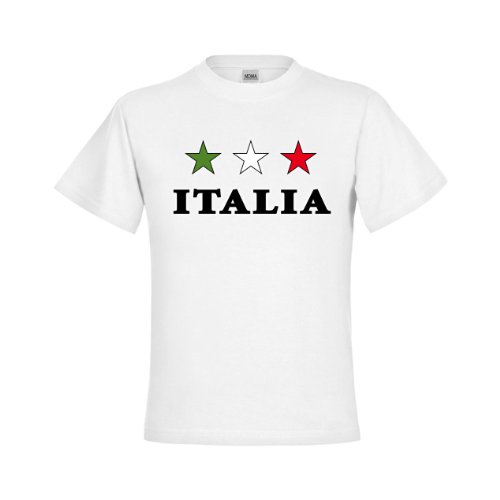 MDMA Kinder T-Shirt Sternfahne Italien mit Italia darunter mdma-kt00022-4 Textil white / Motiv farbig Gr. 134/146