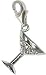 Chrysalis Charm Silver Plated White Col. Crystal Cocktail Glass