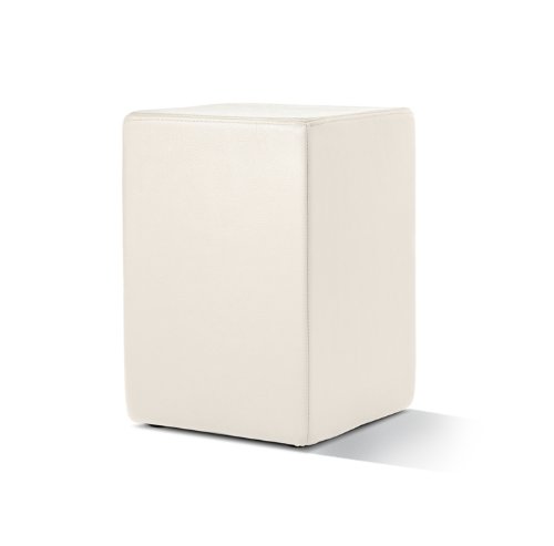 POMP-Hocker in cremeweiss - Leder
