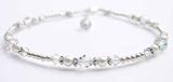 Damali .925 Sterling Silver Anklets April Diamond Crystal Ankle Bracelets .925 Silver