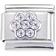 Crystal Gem April Birthstone Daisy Italian Charm