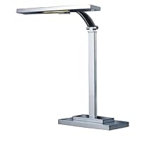Normande Lighting HS5-2098A 3W LED Banker's Desk Lamp with Adjustable Arm and Shade, Brushed Steel
