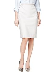 Autograph Cotton Rich Grosgrain Panelled Skirt
