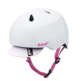 Bern Girls Nina Summer Helmet with Zipmold Foam Gloss White w/ Visor S/M 51.5 54.5 mountain bike accessories Bern Girls Nina Summer Helmet with Zipmold Foam Gloss White w/ Visor S/M 51.5 54.5