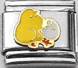Clearly Charming Chick with Eggshell Animal Theme Birds Italian Charm Link Bracelet