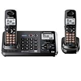 Panasonic KX-TG9382T DECT 6.0 Expandable 2-Line Dual-Handset Digital Cordless Phone System with Caller ID, Answering System and Bluetooth Capability