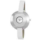 Activa Women's SL239-003 Silver-Tone White Leather Strap Watch