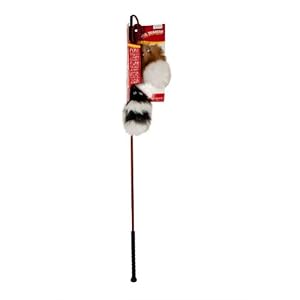 Kyjen PP02290 Tail Teaser Dog Toys Squeak Toy Exercise Training Toy with Replacement Squeaker, Large, Red