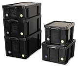 Produkt-Bild: Really Useful Kunststoff-Aufbewahrungsbox recycelt robust stapelbar 42 Liter 440 x 520 x 310 mm schwarz