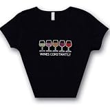 Womens Rhinestone Wines Constantly T-Shirt