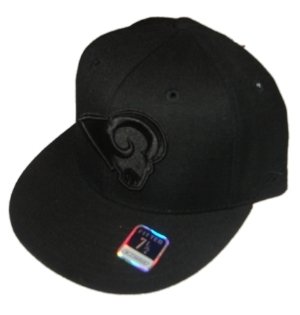 St Louis Rams Hat Cap Reebok Fitted Black (7 1/2)