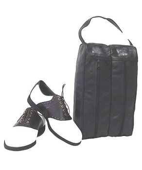 Black Leather Golf Shoe Bag