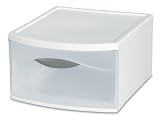 Sterilite 17048006 Clear View Storage Drawer with Titanium Insert, 6-Pack, 16-Quart