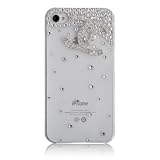 【iphone4s/iphone4 兼用ケース】iphone4S　ケース　iphone4　ケース　新入荷商品！煌びやか　アイフォン4s　ケース/カバー  スワロフスキー風　シャネル風　IPHONE 4/4S用ケース　ホワイトロゴ ＣＨＡＮＥＬ