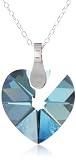 Sterling Silver Swarovski Elements Heart Pendant Necklace, 18"