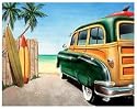 Beach Woody Surf Board Sign