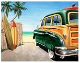 Beach Woody Surf Board Sign