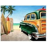 Beach Woody Surf Board Sign