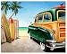 Beach Woody Surf Board Sign