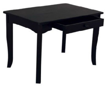 Black Finish Wood Kid's Table With Storage Drawer