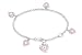 Children's 1/10 Carat Diamond and Pink Enamel Heart Charm Sterling Silver Bracelet