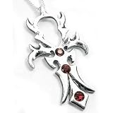 GothicForbiddenImpsCrystalCrossPendantNecklace