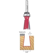 Freud 22-505 5/8-Inch Diameter 7-Degree Top Bearing Dovetail Router Bit with 1/4-Inch Shank