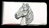 Sculpted Pewter Moneyclip - Free Form Horse Head - Sculpted Pewter Money Clip/Card Holder