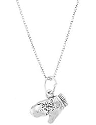 Sterling Silver Two Dimensional Winter Mitten Necklace