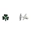 Lux Accessories Three Leaf Heart Clover Saint St Patricks Day Necklace Matching Earrings
