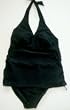 Black Shirred Front Plus Size 2 PC Swimsuit by In Gear. Sizes 18-24