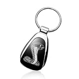 Ford Mustang Shelby Cobra Black Tear Drop Key Chain