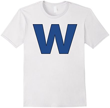 Men's Chicago " W " Style Flag Baseball Winning T-Shirt Large White