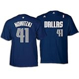Dallas Mavericks Dirk Nowitzki Name and Number T-Shirt (Navy) XL