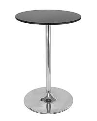 Winsome 93628 28 Inch Round Pub Table - Black with Chrome Leg