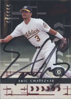 Eric Chavez, Oakland Athletics, 2001 Playoff Absolute Memorabilia Autographed Card